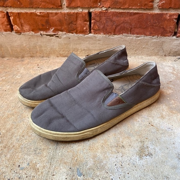 Olukai Mens 10.5 Kahu Gray Slip On Casual Loafers Shoes main image 5